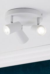 BHS Lighting Barley Spotlight Plate Ceiling Light in White - thumbnail 4