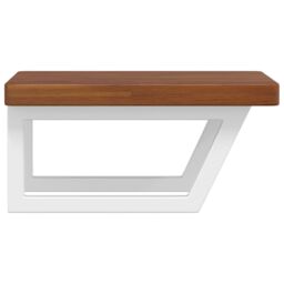 Berkfield Home Basin Shelf Wall Mounted Steel & Solid Wood Oak in Brown - thumbnail 5