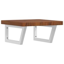Berkfield Home Basin Shelf Wall Mounted Steel & Solid Wood Oak in Brown - thumbnail 2