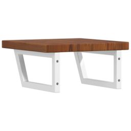 Berkfield Home Basin Shelf Wall Mounted Steel & Solid Wood Oak in Brown - thumbnail 6