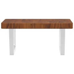 Berkfield Home Basin Shelf Wall Mounted Steel & Solid Wood Oak in Brown - thumbnail 4