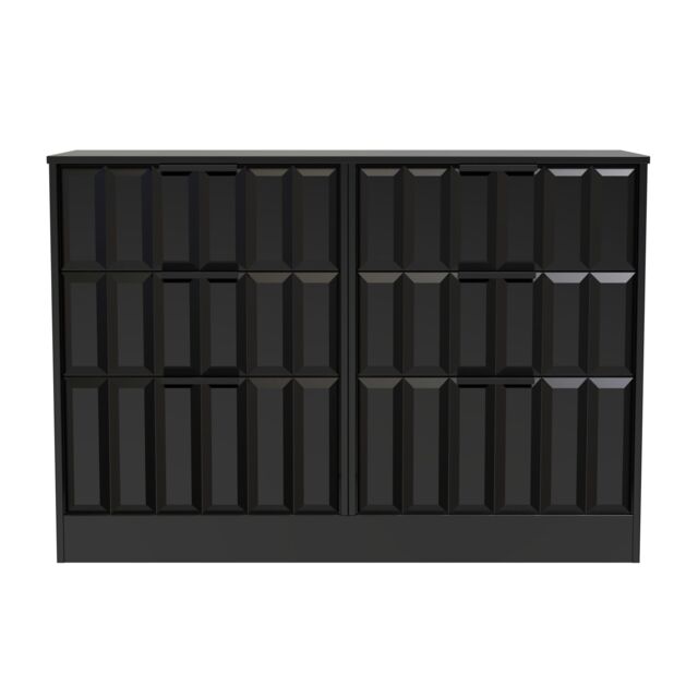 Ready Assembled 2 U Seattle 6 Drawer Wide Chest (Ready Assembled) in True Black - image 1