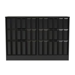 Ready Assembled 2 U Seattle 6 Drawer Wide Chest (Ready Assembled) in True Black - thumbnail 1