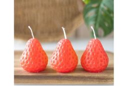 KDMD Set of 3 Strawberry Shaped Candles in Red - thumbnail 1