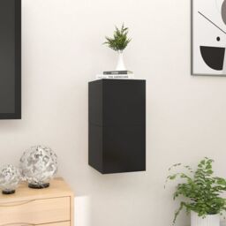 Berkfield Home Wall Mounted TV Cabinets 2 pcs Black 30.5x30x30 cm - thumbnail 5