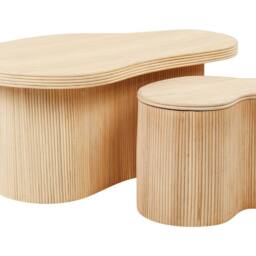 Wyld and Coco Nesting Coffee Tables Set of 2 with Storage Lids in Natural - thumbnail 2