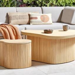 Wyld and Coco Nesting Coffee Tables Set of 2 with Storage Lids in Natural - thumbnail 1