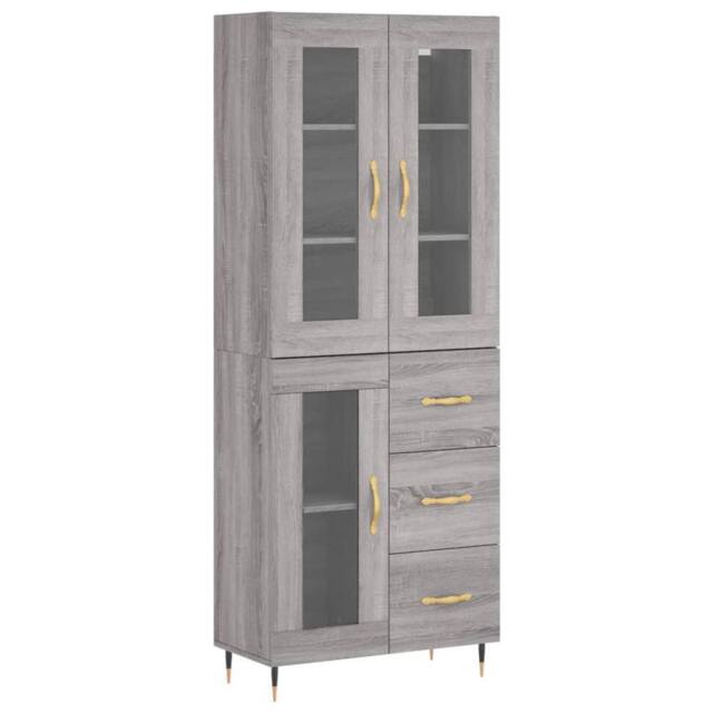 Berkfield Home Highboard Grey Sonoma 69.5x34x180 cm Engineered Wood - image 1