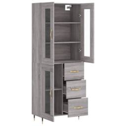 Berkfield Home Highboard Grey Sonoma 69.5x34x180 cm Engineered Wood - thumbnail 4