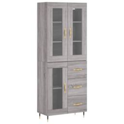 Berkfield Home Highboard Grey Sonoma 69.5x34x180 cm Engineered Wood