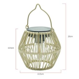 Leaper Solar Bamboo Carrying Basket Night Light Decorate Courtyard in Green - thumbnail 5