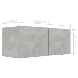 Berkfield Home 4 Piece TV Cabinet Set Concrete Grey Engineered Wood - thumbnail 7