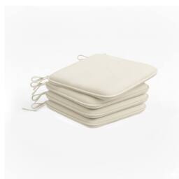 Snug City Waterproof Square Foam Seat Pad with Ties Pack of 4 Chair Cushion in Beige - thumbnail 2