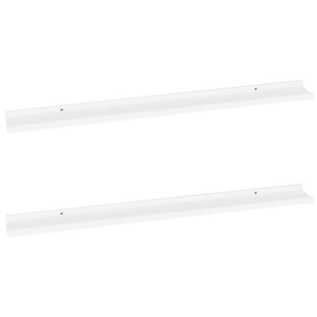 Berkfield Home Wall Shelves 2 pcs White 100x9x3 cm - Size: 100 x 9 x 3 cm - image 1