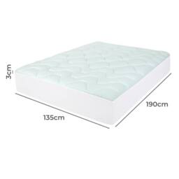 Lavio Double Pillowtop Memory Foam Mattress Topper Cover Bed Protector in Aqua - thumbnail 4