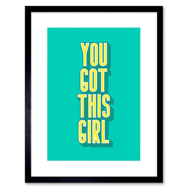 "Artery8 Wall Art Print Bright Motivation You Got This Framed in Black - Size: W7"" x H9""" - image 1