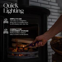 Pelle & Sol Kindling Wood Log Burner Grate Smokeless Long-Burning Firewood 2.4kg in Brown - thumbnail 5
