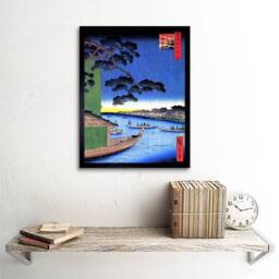 "Artery8 Utagawa Hiroshige Japanese Woodblock Series 12x16"" Framed Art Print in Blue - Size: W12"" x H16""" - thumbnail 2