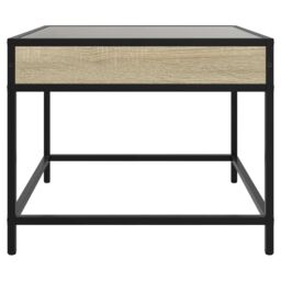 Berkfield Home Coffee Table with Infinity LED Sonoma Oak 50x50x41 cm in Brown - Size: 50 x 50 x 41 cm - thumbnail 6