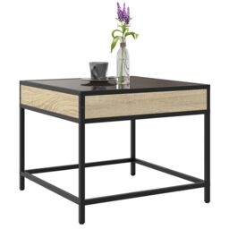 Berkfield Home Coffee Table with Infinity LED Sonoma Oak 50x50x41 cm in Brown - Size: 50 x 50 x 41 cm - thumbnail 5