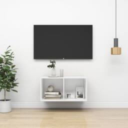 Berkfield Home Practical Wall-mounted TV Cabinet White 37x37x72 cm Engineered Wood - Size: 37 x 37 x 72 cm - thumbnail 2