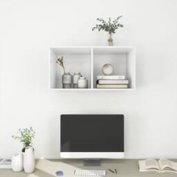 Berkfield Home Practical Wall-mounted TV Cabinet White 37x37x72 cm Engineered Wood - Size: 37 x 37 x 72 cm - thumbnail 7