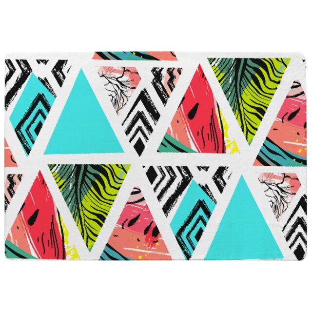 Benjamin Tate Design Aztec & Tropical Palm Leaves Rug in Natural - Size: Large - image 1