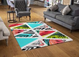 Benjamin Tate Design Aztec & Tropical Palm Leaves Rug in Natural - Size: Large - thumbnail 2