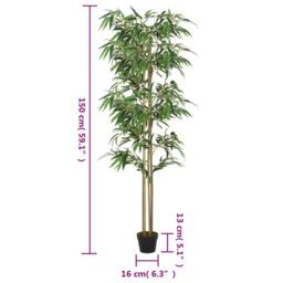 Berkfield Home Realistic Artificial Bamboo Tree 988 Leaves 150 cm Green - thumbnail 4