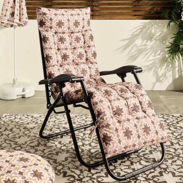 OHS Tiles Print Gravity Chair Seat Cushion Outdoor Garden Water Resistant - image 1