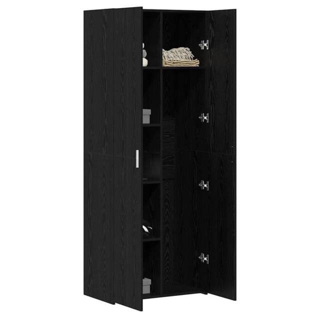 Berkfield Home Highboard Black Oak 70x42.5x185 cm Engineered Wood - image 1
