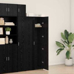 Berkfield Home Highboard Black Oak 70x42.5x185 cm Engineered Wood - thumbnail 4