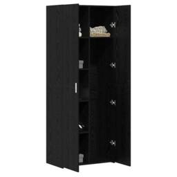 Berkfield Home Highboard Black Oak 70x42.5x185 cm Engineered Wood - thumbnail 1