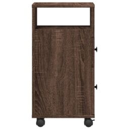 Berkfield Home Narrow Bathroom Cabinet with Wheels Brown Oak Engineered Wood - thumbnail 5