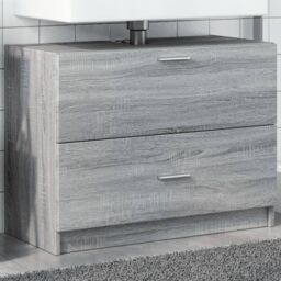 Berkfield Home Sink Cabinet Grey Sonoma 78x37x59 cm Engineered Wood - Size: 78 x 37 x 59 cm - thumbnail 1