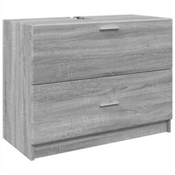 Berkfield Home Sink Cabinet Grey Sonoma 78x37x59 cm Engineered Wood - Size: 78 x 37 x 59 cm - thumbnail 2
