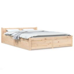 Berkfield Home Bed Frame with Drawers 150x200 cm King Size in Brown - thumbnail 2