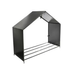Lemon Pavilion Furniture and Decor Outdoor House Log Storage - L38 x W100 x H88 cm - Zinc in Grey - thumbnail 1