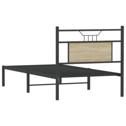 Berkfield Home Bed Frame without Mattress Sonoma Oak 75x190 cm Small Single Engineered Wood in Brown - thumbnail 8