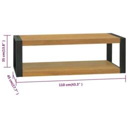Berkfield Home Bathroom Cabinet 120x45x35 cm Solid Wood Teak in Brown - Size: 120 x 45 x 35 cm - thumbnail 6