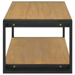 Berkfield Home Bathroom Cabinet 120x45x35 cm Solid Wood Teak in Brown - Size: 120 x 45 x 35 cm - thumbnail 3