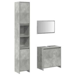 Berkfield Home 3 Piece Bathroom Furniture Set Concrete Grey Engineered Wood - thumbnail 1