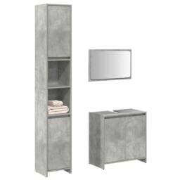 Berkfield Home 3 Piece Bathroom Furniture Set Concrete Grey Engineered Wood - thumbnail 2