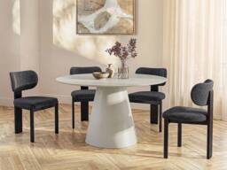 Vente-unique Round Dining Table for 4 Cm MDF - Beige - ANTALIZA - thumbnail 3