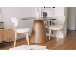 Vente-unique Round Dining Table for 4 Cm MDF - Beige - ANTALIZA - thumbnail 4