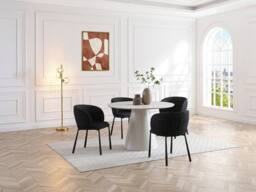 Vente-unique Round Dining Table for 4 Cm MDF - Beige - ANTALIZA - thumbnail 7