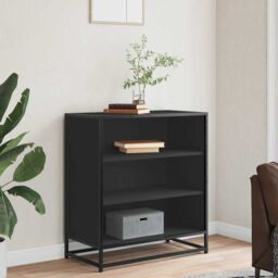 Berkfield Home Sideboard Black 68x35x76 cm Engineered Wood & Metal - Size: 68 x 35 x 76 cm - thumbnail 3
