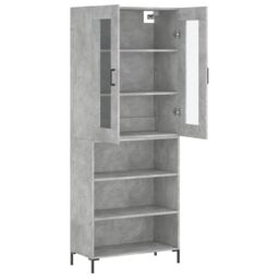 Berkfield Home Highboard Concrete Grey 69.5x34x180 cm Engineered Wood - thumbnail 4