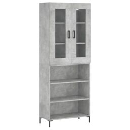 Berkfield Home Highboard Concrete Grey 69.5x34x180 cm Engineered Wood - thumbnail 2