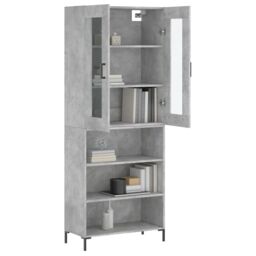 Berkfield Home Highboard Concrete Grey 69.5x34x180 cm Engineered Wood - thumbnail 3